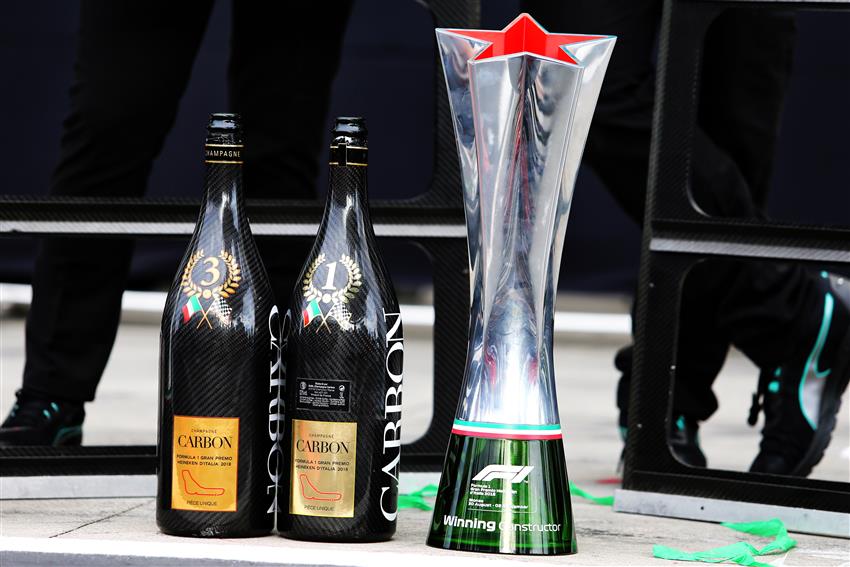 champagne and trophy