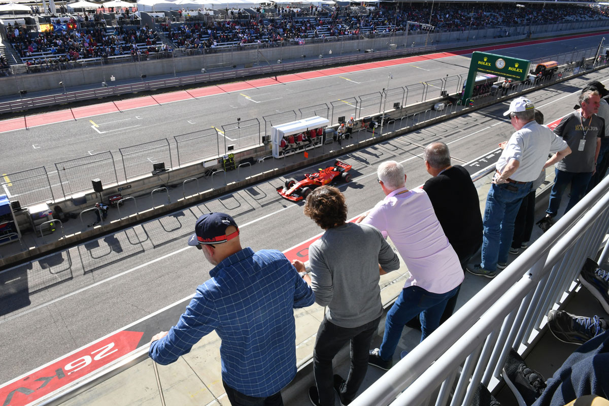 F1 Paddock fans watching race