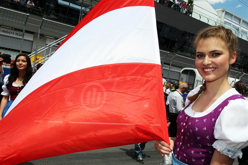 Austrian girl with flag