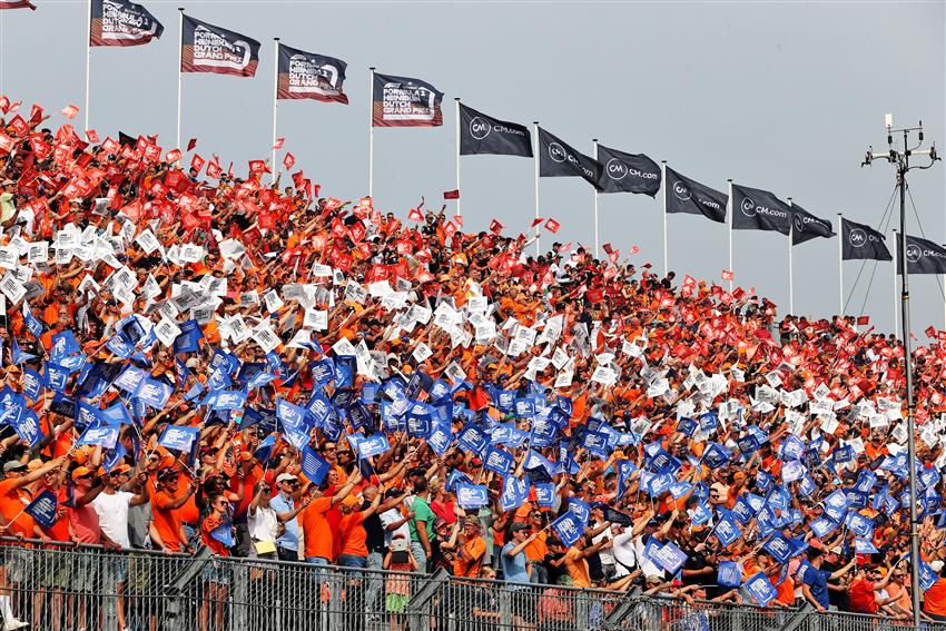 Fans making a flag