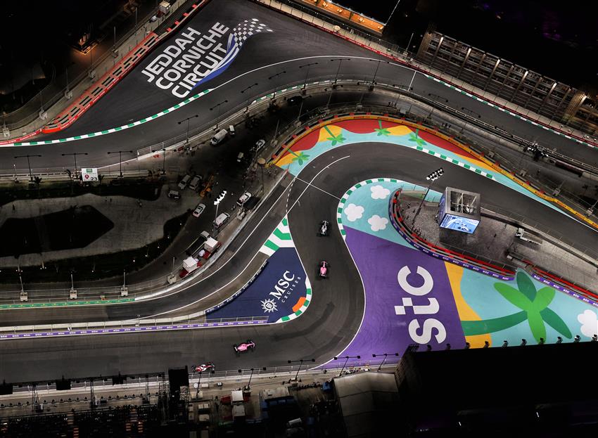 Jeddah Race Track at night