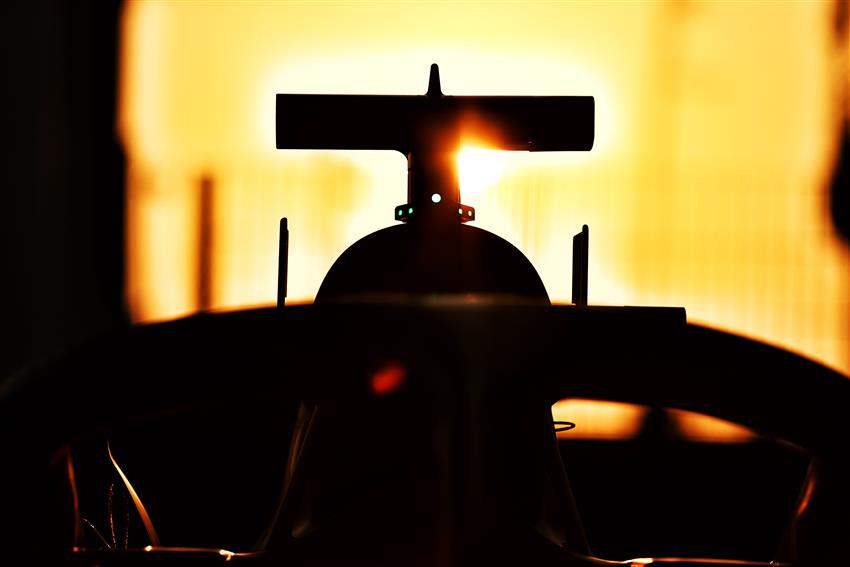 Saudi Arabian yellow sun set with f1 car