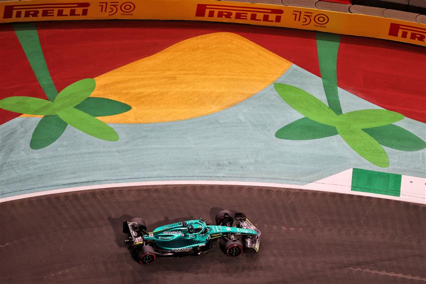 F1 car at Jeddah race circuit