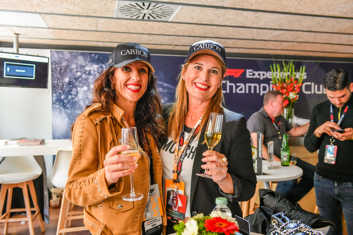 Two ladies in paddock club