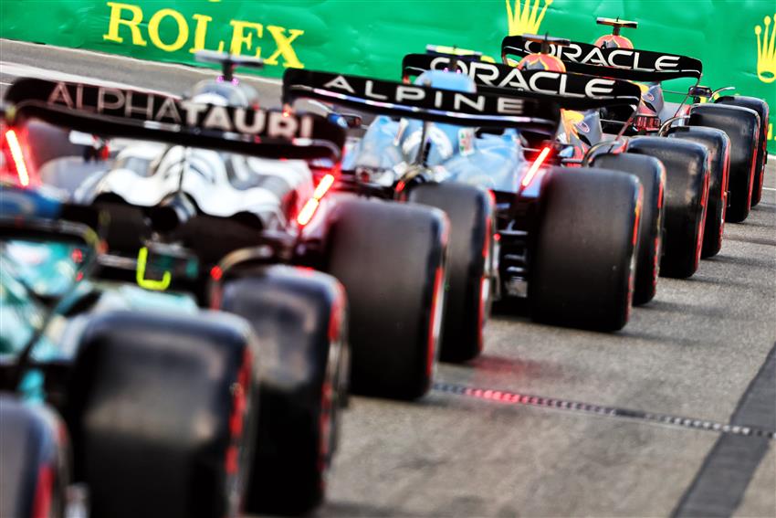 F1 cars lined up