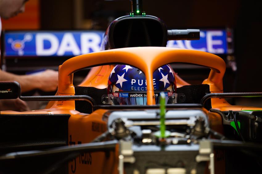 Lando Norris in Mclaren f1 car